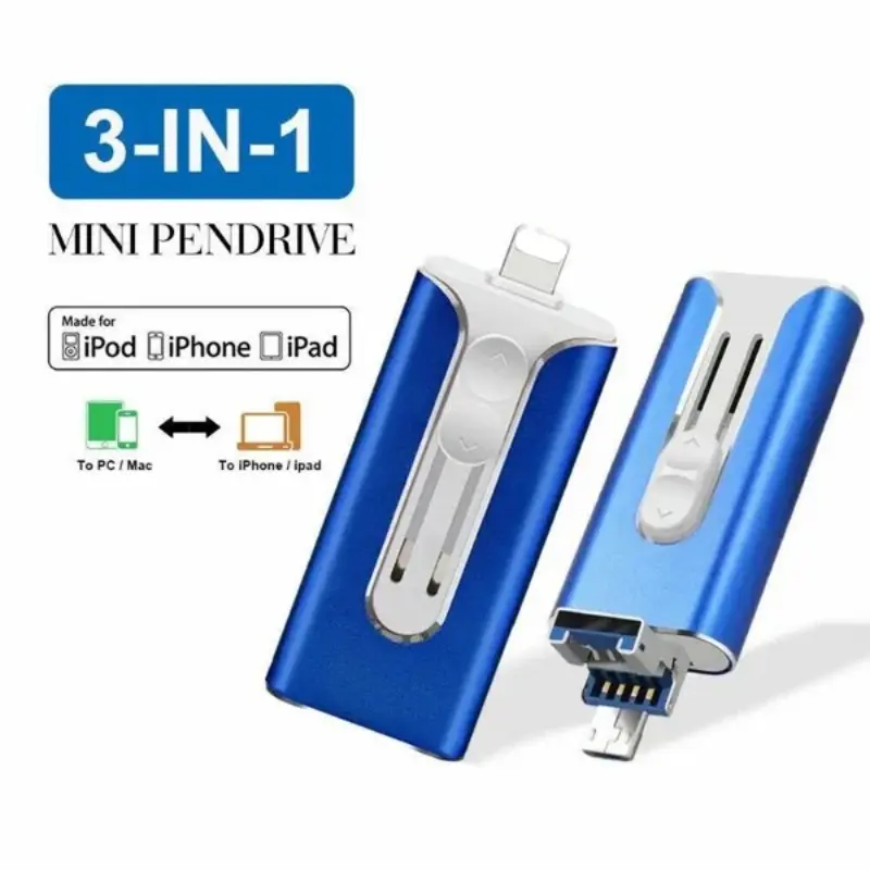 4-in-1 Flash Drive for iPhone & Type-C & Android & PC, USB 3.0 External Drive, iPhone Thumb Drive Photo Stick, USB 3.0 Memory Stick PenDrive, 64GB 128GB 256GB 512GB 1TB Portable Backup Storage, Perfect Valentine's Day, Birthday & Christmas Gifts!