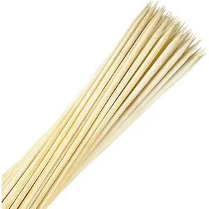 50 Pcs Extra Long 16" Bamboo Smores Sticks 5mm Heavy Duty Wooden Skewers for Marshmallow Roasting Fire Pit Campfire Grilling Barbecue Bonfire