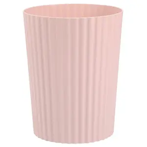 Small trash can, plastic waste basket, round waste container, suitable for bathroom, kitchen, bedroom, home office, college dormitory, pink