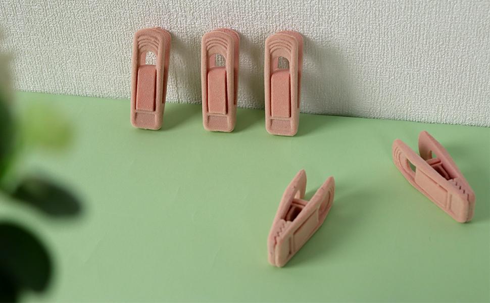 Light Pink Velvet Hangers Clips, Pant Hangers Velvet Clips, Strong Finger Clips Perfect for Thin Velvet Hangers Suit Skirt Pant Clothes Velvet Hangers, Velvet Hangers Clips