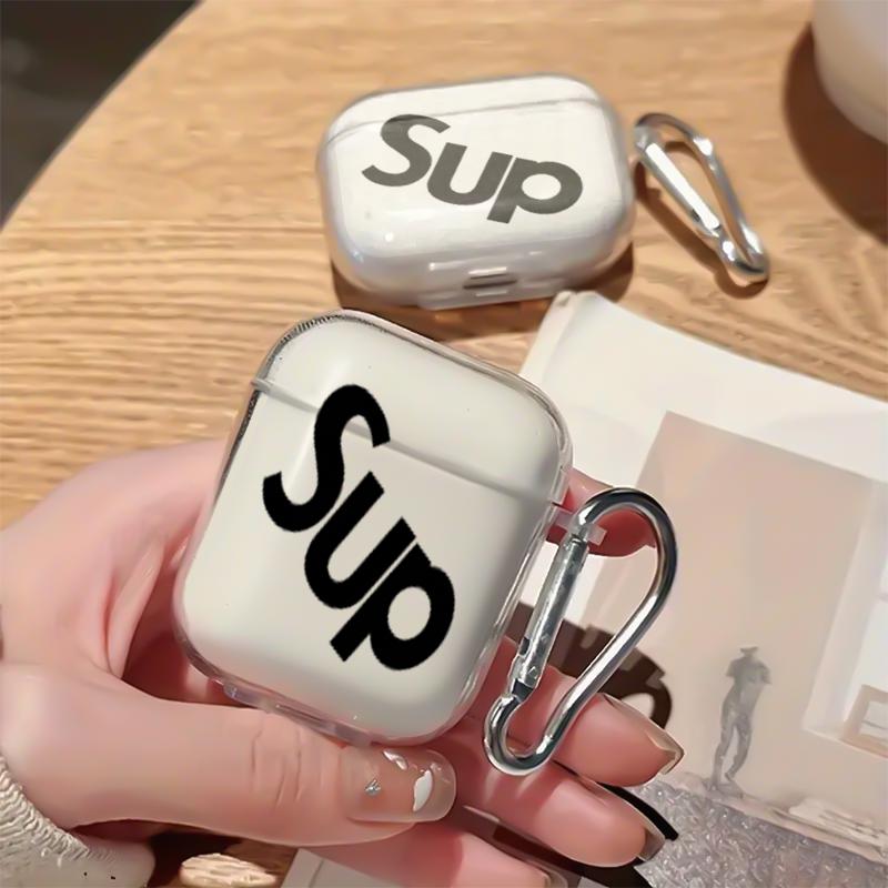 Slanted Bold Supreme Style  AirPods Case Shockproof Dustproof Armor for AirPods 1/2/3/4 Drop-Proof Protection Streetwear Vibe Perfect Gift for Tech Fashion Heads