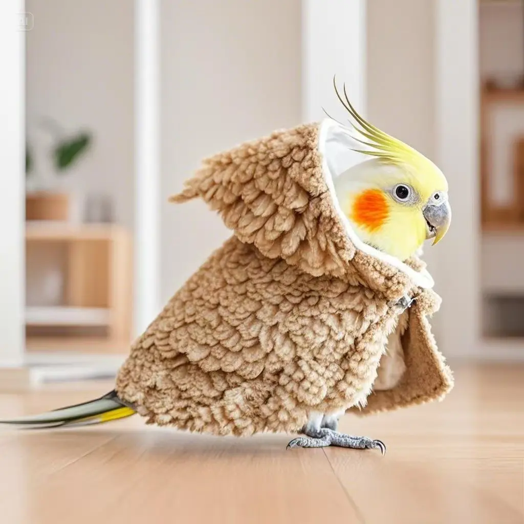 Parrot cape, small cape bird clothing, thickened for cold protection and warmth, suitable for budgerigars and cockatiels, outdoor wear bird cape hoodie