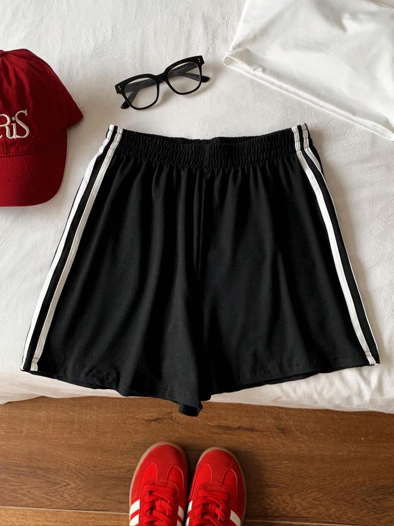 Women's Side Stripe Shorts, Casual Comfy Breathable Skinny Shorts for Daily Wear, Ladies Bottoms for Summer