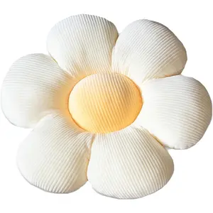 Flower Pillows, Flower Cushion, Leisure and Comfortable Pillow, Car Cushion (Beige/Yellow, 40cm*40cm)