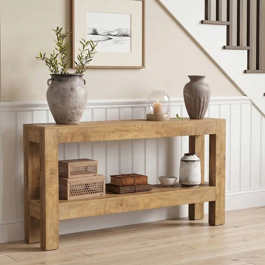 63-Inch Black Console Table For Entryway, Narrow Long Wooden Entry Table For Living Room, Hallway, Sofa, Entrance, Foyer, Behind Couch With 2-Tier Storage Shelves,Adjustable,Mobile,Standing,gaming,desk,office,,affordable,dining,bedroom,vanity,,coffee,set