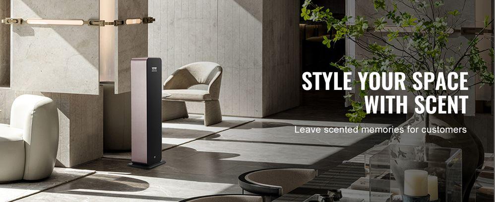 VEVOR Scent Air Machine for Home, 950ml Bluetooth Smart Cold Air Diffuser, 3000sq.ft Waterless Essential Oil Scent Air Diffuser, Floor Standing Aromatherapy Machine for Large Room, Office, Hotel