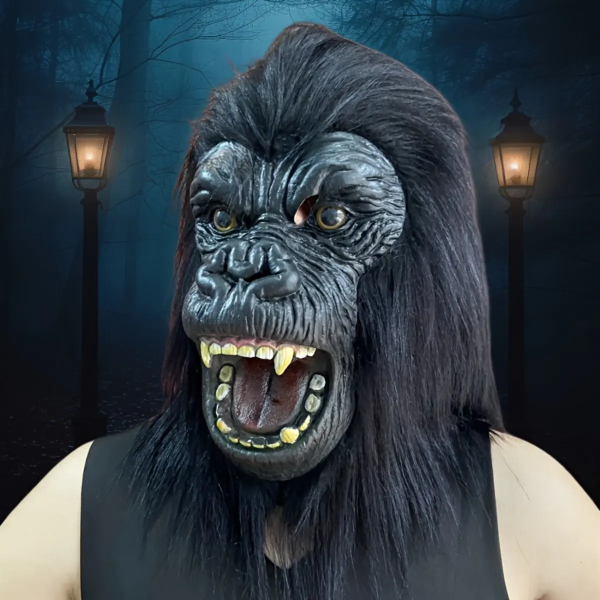 Halloween Gorilla Monkey Latex Mask, Realistic Full Head Animal Costume Mask for Cosplay, Costume Parties, Birthday Celebrations and Stage Performances, Funny Dress Up Prop for Adults, Holiday Gift and Novelty Party Accessory