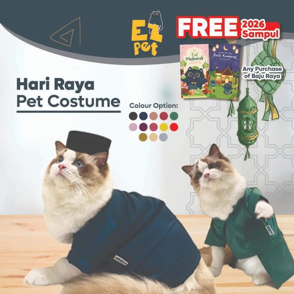 EZPET🐱 EDITION 2 - UNISEX Pet Costume Hari Raya ]Pet Clothes Baju Melayu Cat Baju Kurung Baju Raya Cat Raya