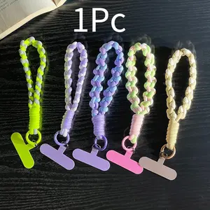 Dopamine Color Braided Three-strand Twist Short Rope, Mobile Phone Lanyard, Water Cup Keychain, School Bag, Universal Smart Phone, Ideal Gift for Friends in Summer