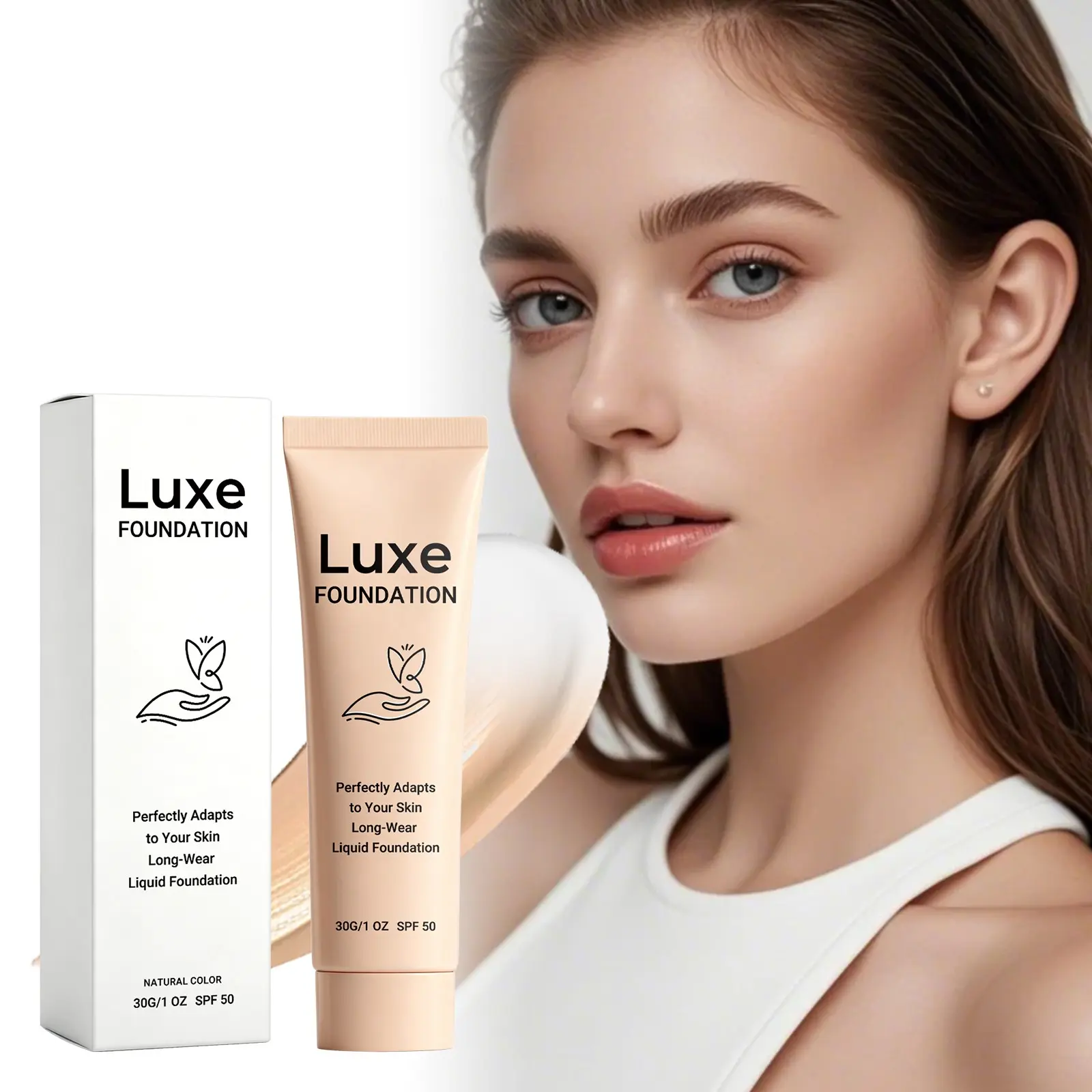 Long-Lasting Temperature-Sensitive Foundation Liquid (natural Color), Lightweight and Flawless Fit, Versatile Makeup Base