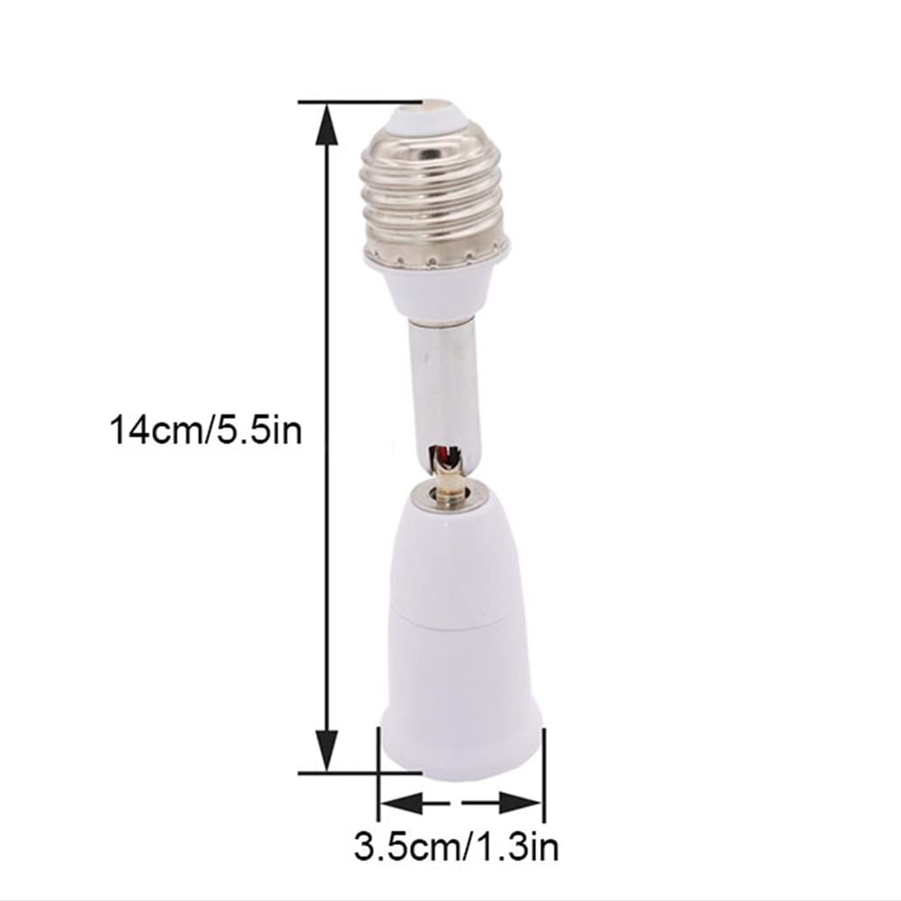 E26/E27 Light Socket Extender 5.5 inch Light Bulb Socket Adapter Flexible Adjustable 180 Bendable 360 Light Socket Extension Converter (2 Pack)