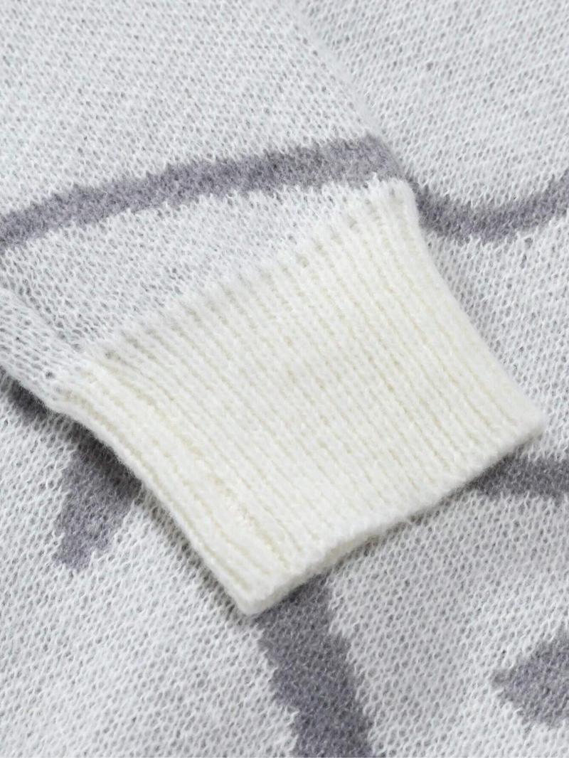 Men's Geometric Print Drop-Shoulder Sweater Pullover, Casual Street Comfy Long Sleeve Round Neck Jumper for Fall & Winter, Men's Knitwear for Daily Wear Men's Geometric Print Drop-Shoulder Sweater Pullover, Casual Street Comfy Long Sleeve Round Neck Jumper for Fall & Winter, Men's Knitwear for Daily Wear