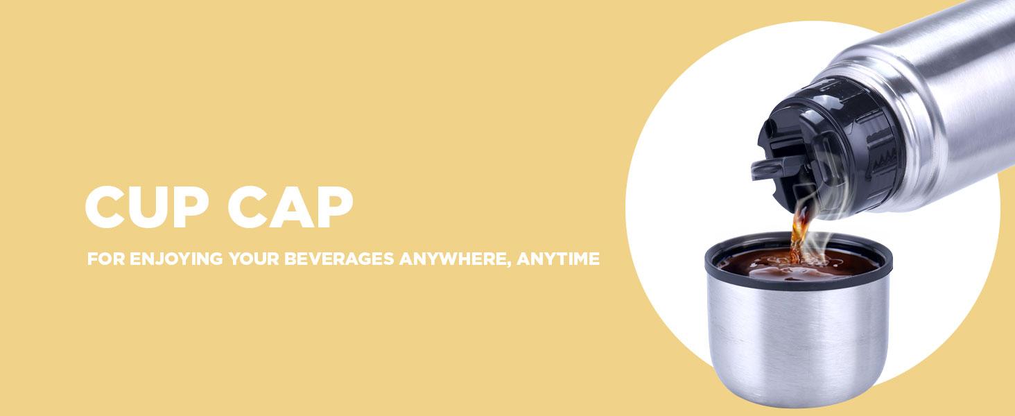 Milton Thermosteel Flip Lid 1000, Double Walled Vacuum Insulated Thermos 1000 ml |   34 ounces |   1 Ltr |   24 Hours Hot and Cold Water Bottle with Cover, Stainless Steel, BPA Free,Leak Proof |   Silver