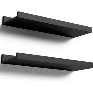 Wall Mounted Floating Shelves Set of 2, Rustic Wooden Display Shelves for Storage and Decor, Ideal for Bedroom, Living Room, Bathroom, Kitchen, Office, Wall Mounted Shelf, Room Accessories
