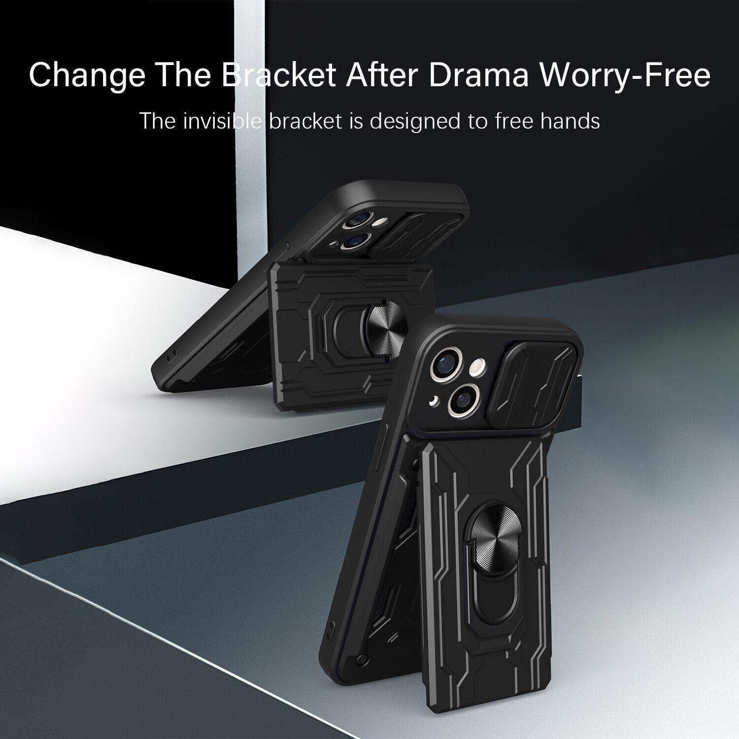 【Freeship】Phone Case For iPhone 16 Pro Max 15 14 13 12 Card Slot Holder +Camera Lens Cover