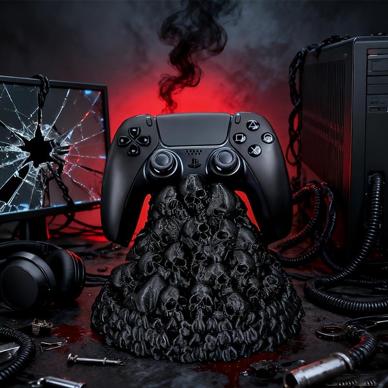 1pc Halloween Dark Gothic Skull Game Stand for PS4/PS5 & NS Pro Controller - Single Holder, Gamepad Display Base handheld console gaming