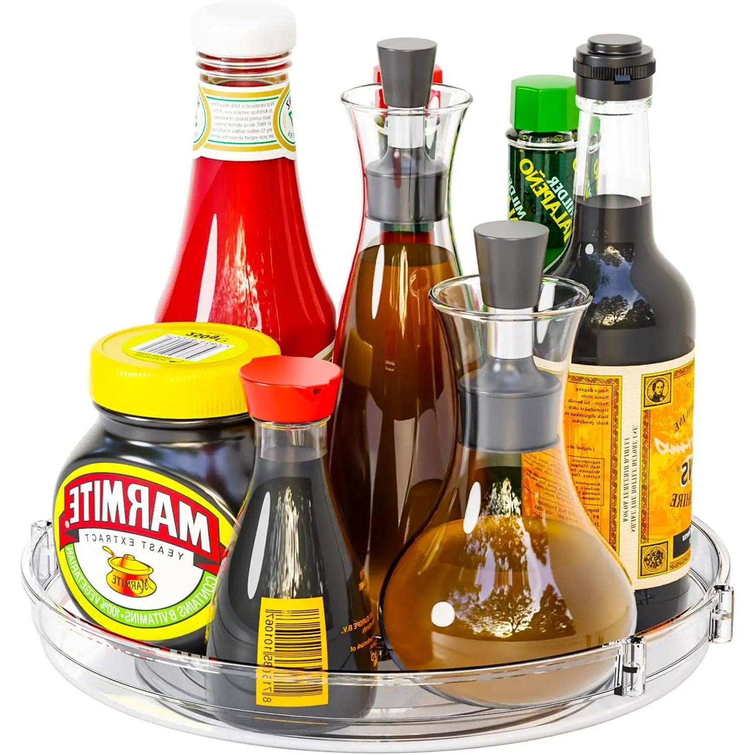 9.5" W  Clear Lazy Susan Turntable for Cabinet,Kitchen Countertop,Refrigerator and Pantry Organization Storage,1 Tier Small Spinning Organizer for Vitamin,, Rack & Organization