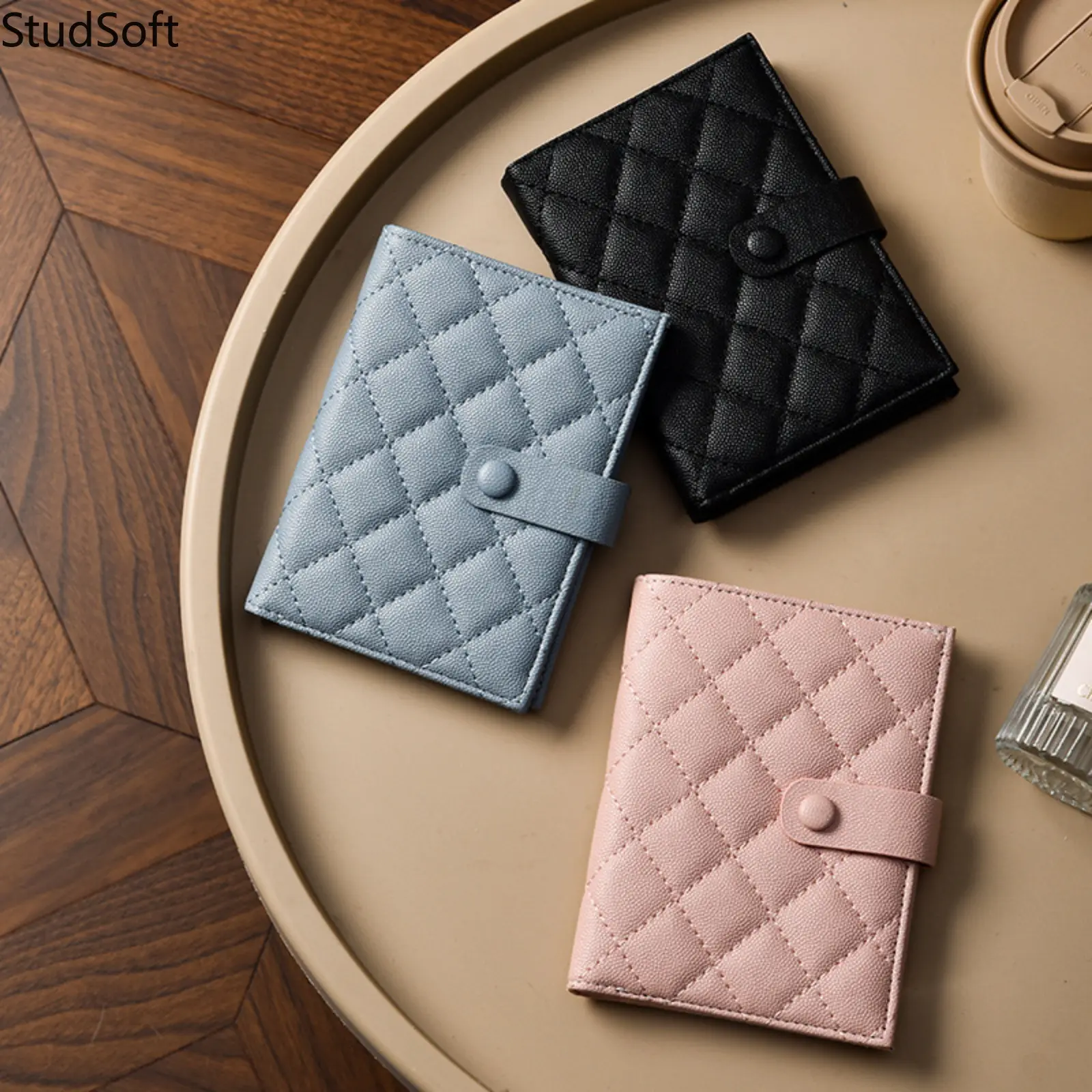 Women's Plaid PU Leather Passport Holder with Snap Closure - Travel Wallet, Card Holder Case, Small Change Cash Slip Pocket Organizer (Sports & Outdoor Essentials)