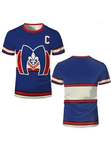 Summer Ice Hockey Sports Crew Neck Short Sleeve Shirt, Breathable Sweat-Wicking T-Shirt, Y2K Unisex Casual Fashion Top