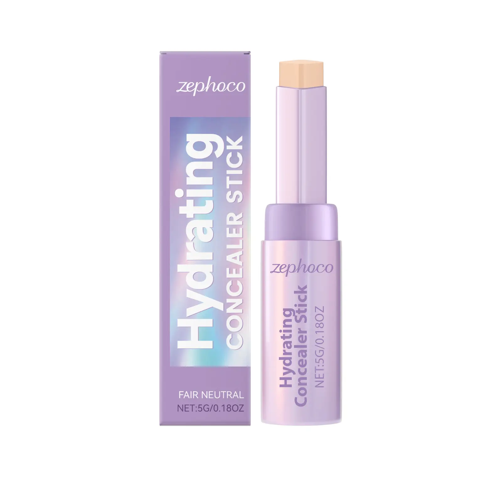 Ivory White Concealer and Blush Stick, Dual-Ended with Blending Brush, Lightweight Hydrating and Brightening Long-Lasting Formula, Moisturizing, Concealing, Stick Form