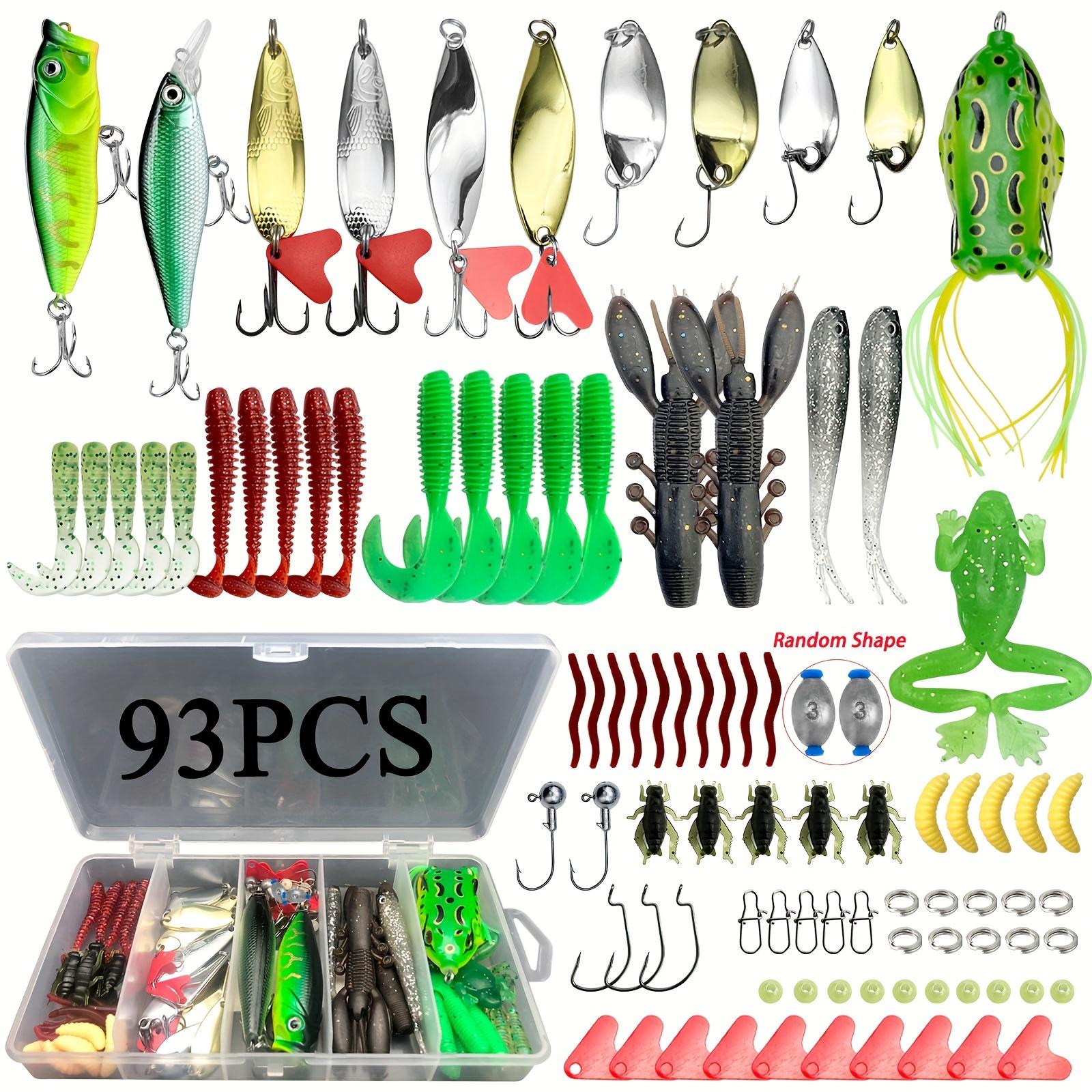 Randomly Shaped Lead Weights, 30/79/84/93/106/283pcs of Fishing Lures for Topwater Fishing, Tackle Kit for Bass, Trout, And Salmon, Including a Lure Kit Box with Minnow Poppers, Spoon Lures, Soft Plastic Worms, Bait Rigs, And Jig Heads