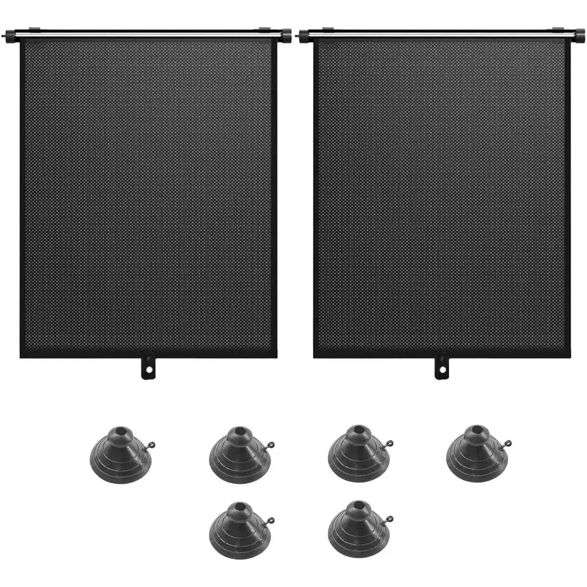 2PCS Car Side Window Sun Shade Baby/Kids- 18"*14" Retractable Roller Car Window Shade with Suction Cups - Blocks Heat and UV Rays Glare Protection- Baby Travel Accessories Cars (Black)