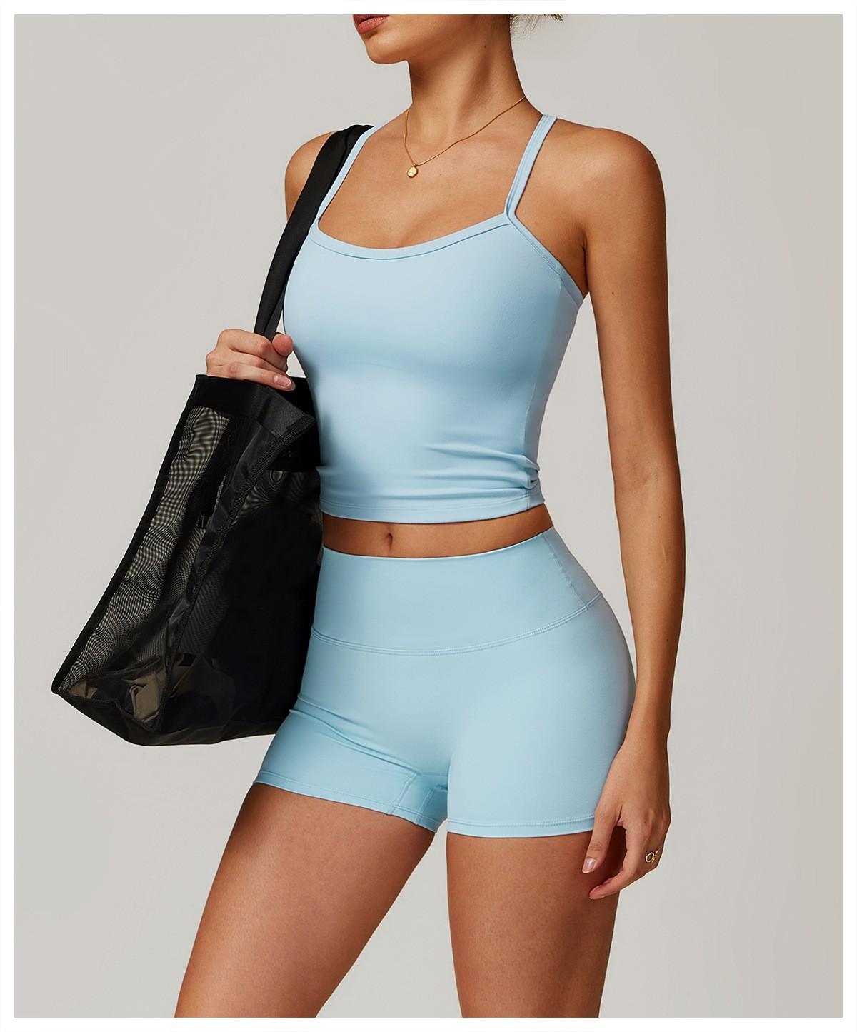 Women's Cross Back Yoga Sports Bra Gym Tank Top Push-Up Workout Bra Fitness Vest Comfortable 'Naked Feeling'Gym Bra Fitness Wear