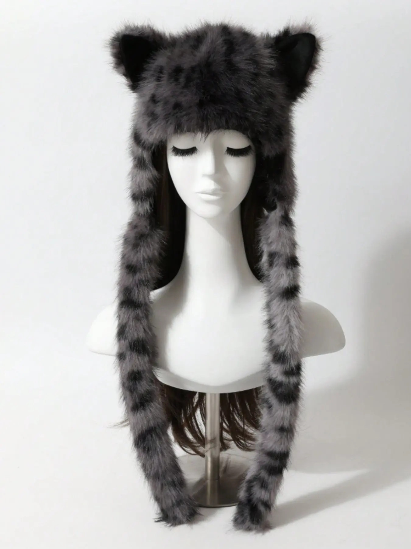 Women's Autumn Winter New Arrival, Unique Anime Style Plush Fox Ears Warm Hat, Ear Protection Windproof Soft Knit Cold Weather Cap
