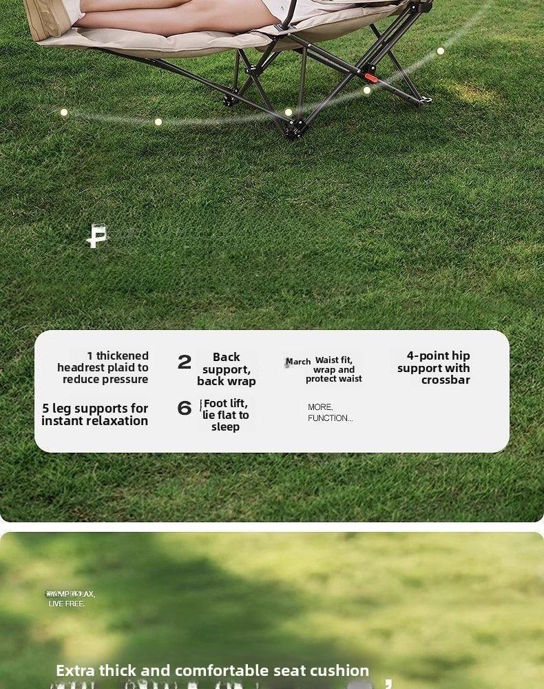 Foldable 4-Position Adjustable Lounge Chair with Armrests Thickened for Outdoor Indoor Use Portable Recliner for Camping Office Resting