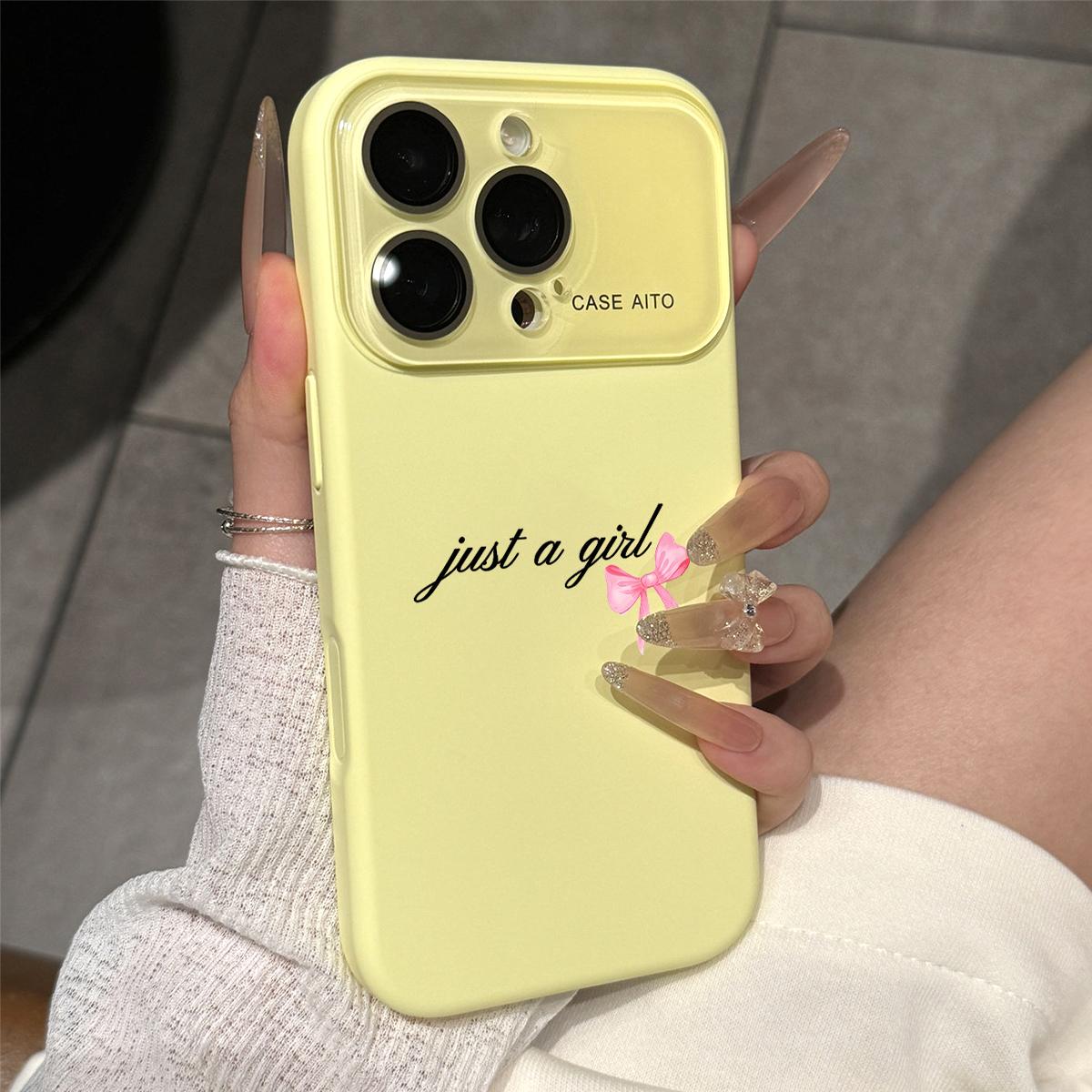 Personalized Letter Pink Bow Case for iPhone 17 Pro Max 17Air 17 16E 16 15 14 13, Ultra Skin-Friendly TPU, All-Inclusive Glass Lens Protection, Aesthetic Coquette Style Gift, Dopamine Ins Style Slogan Cover, Shockproof Slim Case, Lens Window Design