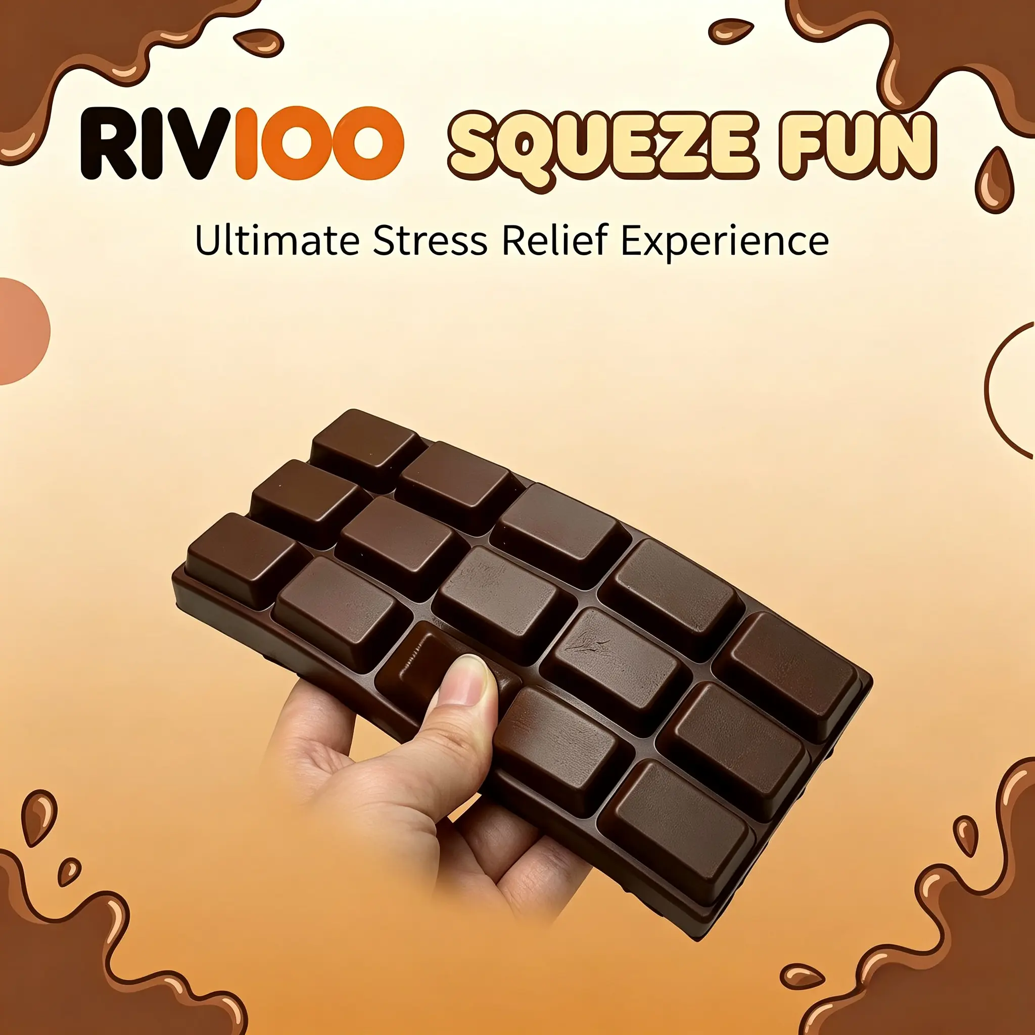 RIVIOOSimulation chocolate block kneading music, home chasing drama desktop leisure decompression toys, office boring kneading vent slow rebound good things
