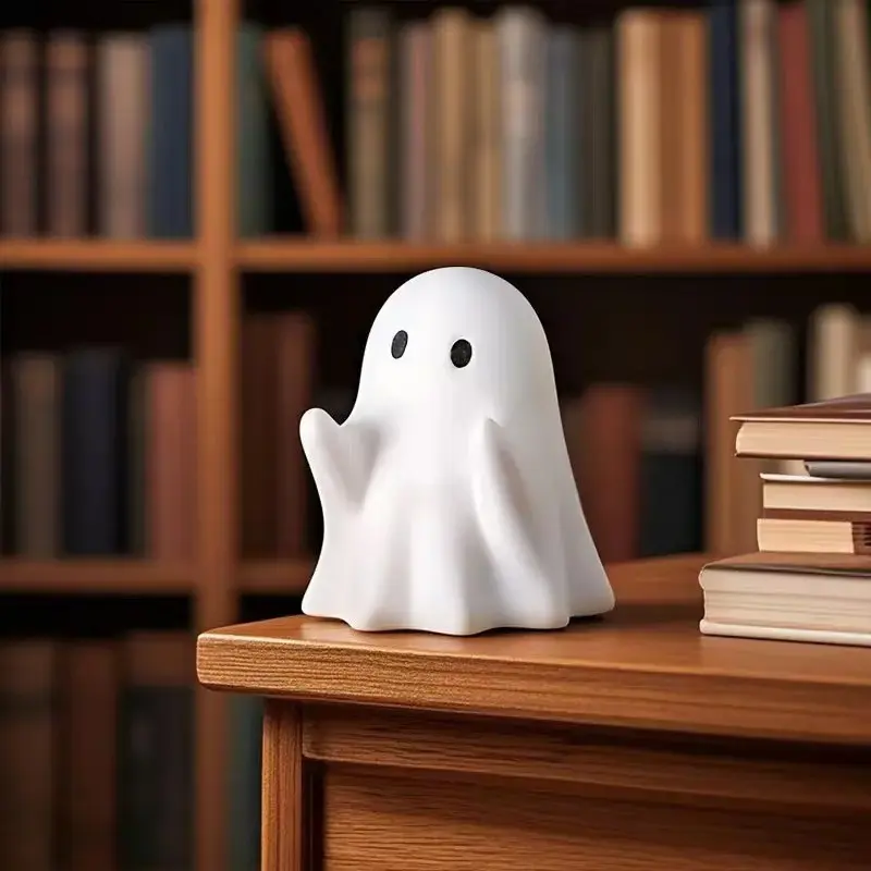 Cute Ghost Pen Holder, Resin Desktop Decor, Office Student Stationery Organizer, Halloween Gift, Unique Desk Accessory