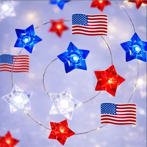 4th of July Decorations Battery Operated String Lights with Timer 13 ft 40 LEDs Red White and Blue Star American Flag Lights for Home Patriotic Memorial Independence Day Fourth of July Decorfidget toys
