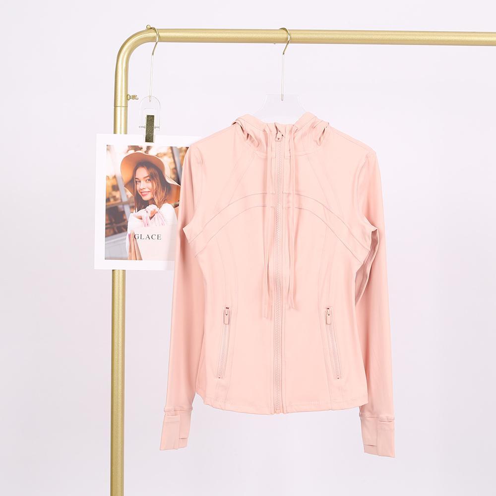 LULU  New hooded jacket for summer, thin, quick drying, slimming, tight fitting, sports and elastic jacket, slim fit