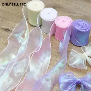 10 Yards Pack 6cm Wide Rainbow Fish Tail Ribbon, Christmas Gift Wrap Paper, Baking Ribbon, Bow Tie Ribbon, Elegant Holiday Decorations