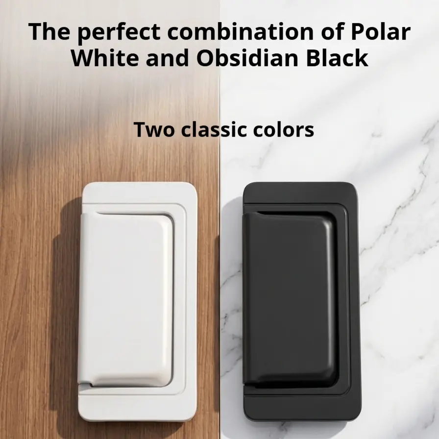 Hidden Drawer Cabinet Pull Handle, Foldable Surface Mount Invisible Door Knob, Flat Panel Screw-On Design, Concealed Hardware