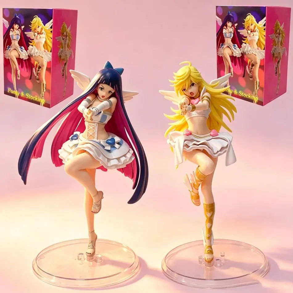20cm Panty & Stocking with Garterbelt Anime Figure Panty·Anarchy Action Model PVC Statue Desktop Ornament Collection Toy Gifts