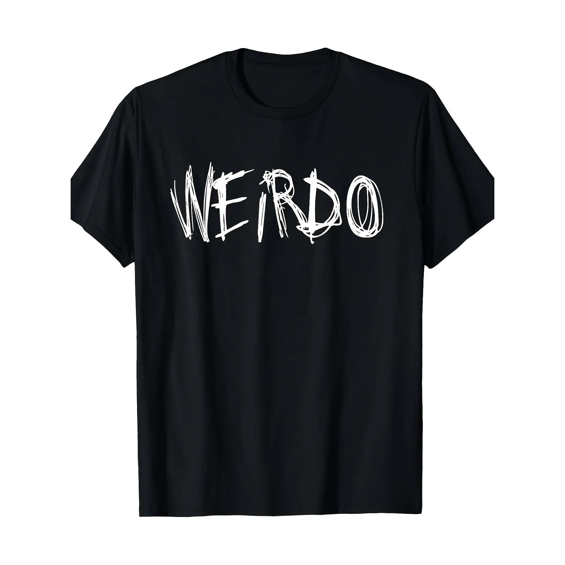 Unisex 220G Cotton Casual T-Shirt - Funny Weirdo Punk Emo Top, Short-Sleeve Round Neck, Cool Design for Goth Fans, Street Style Wear, Great Gift Option, Tshirt, Shortsleeve