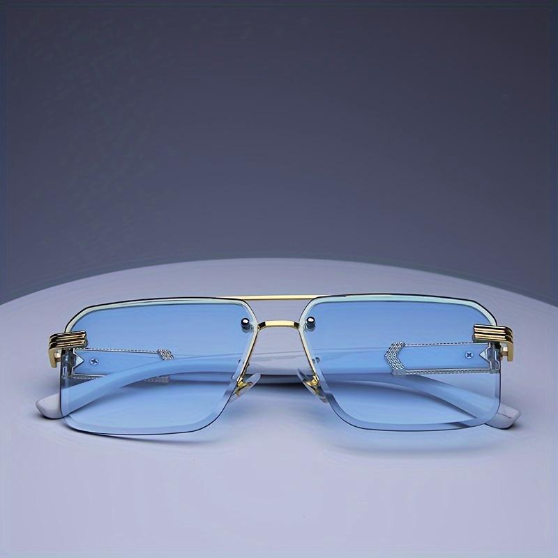 4-Pack Fashion Rimless Sunglasses for Men and Women Classic Small Square Frameless Shades with UV Protection for Travel and Everyday Wear Lightweight Comfortable Classic Square Design