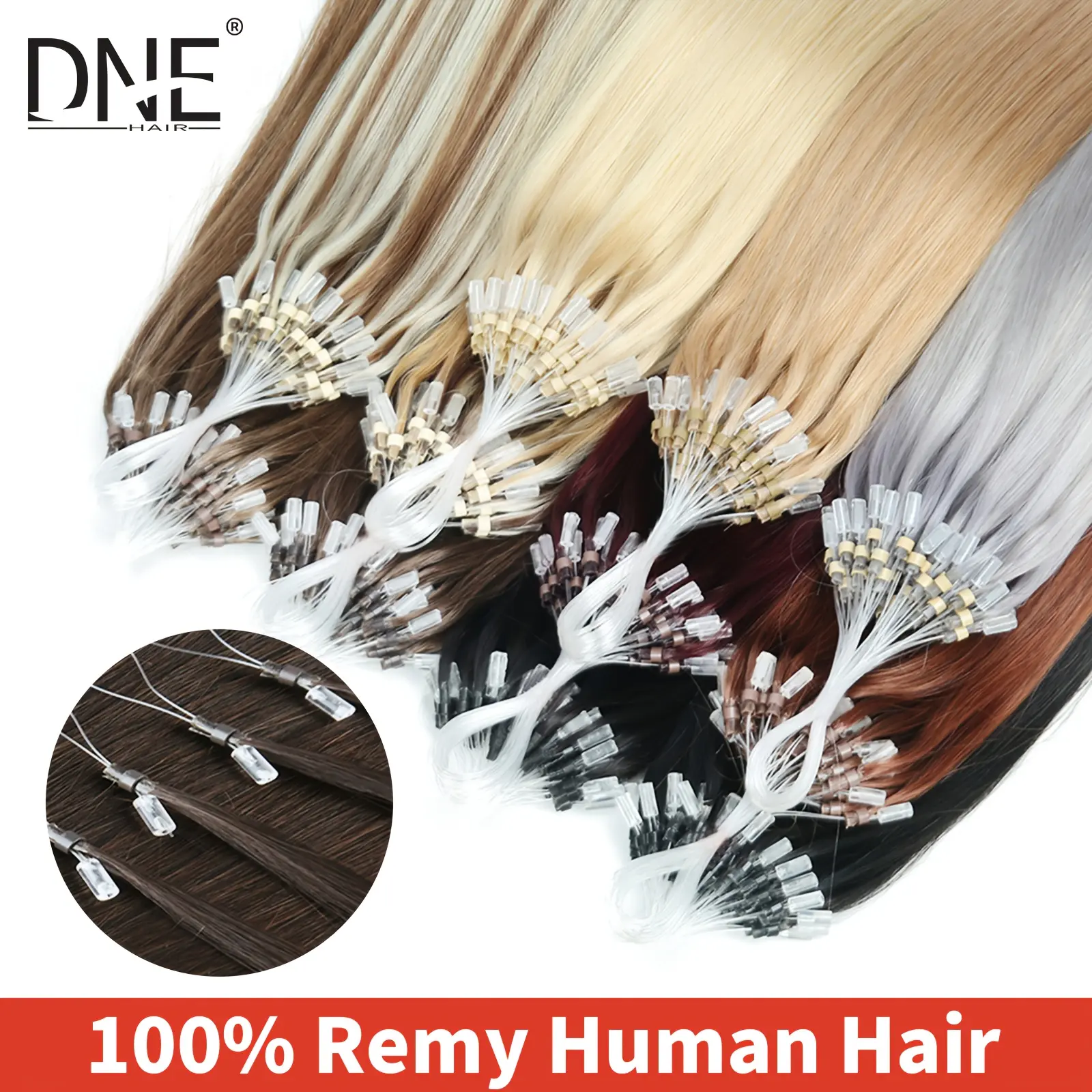 50 Strands DNE HAIR Microlink Real Human Hair Extensions for Women,#2 Light‑Brown 10‑24 Inch Straight Hair Pieces, Invisible Seamless Micro‑Loop Bead Design, Salon‑Quality Smooth‑Texture Hair for Daily, Party & Photoshoot Hairstyle Volume & Length Upgrad