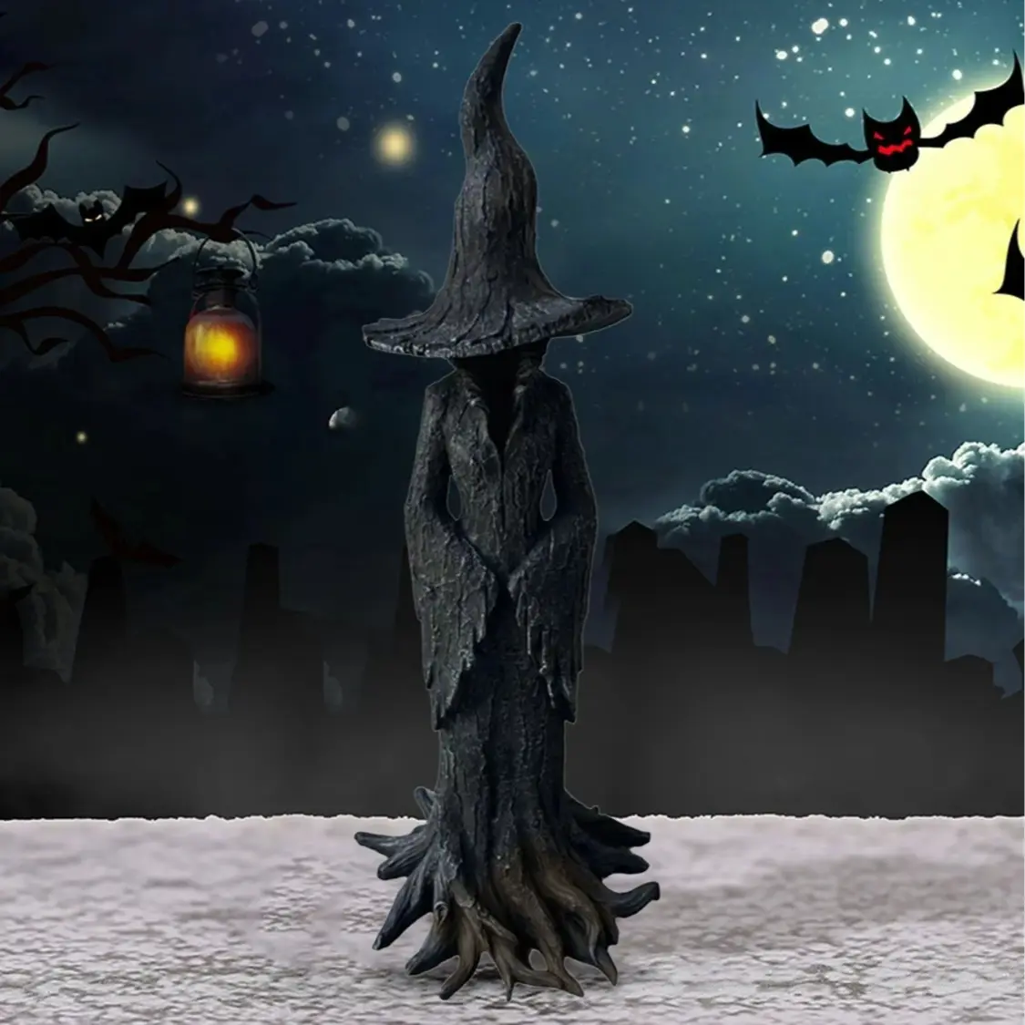 Gothic Halloween Witch Figurine – Vintage Dark Fantasy Resin Statue, Resin Figure, Horror Character Figurines | Spooky Home Decor & Collectible Gift for Witch Lovers