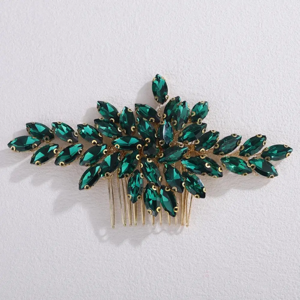Trendy Rhinestone Bridal Bride Hair Comb Handmade Wedding Side Hair Comb Accessories Party Hair Piece for Women and Girl Jewelry
