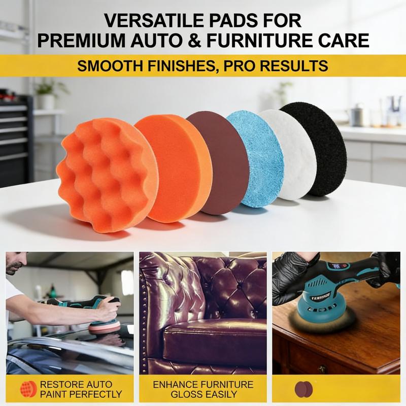 Wireless 6inch Car Polishing and Waxing Machine, Multi-Polishing Disc Set, Adjustable Speed, Suitable for Car Detailing, Furniture Polishing, and Multiple Scenarios
