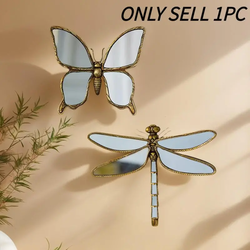 Vintage Distressed Resin Dragonfly and Butterfly Wall Decor Lightweight Luxe 3D Accents for Living Room Bedroom Entryway Elegant Retro Style Wall Ornament Aesthetic Wall Decor Above Bed Wall Decor Decoration Items