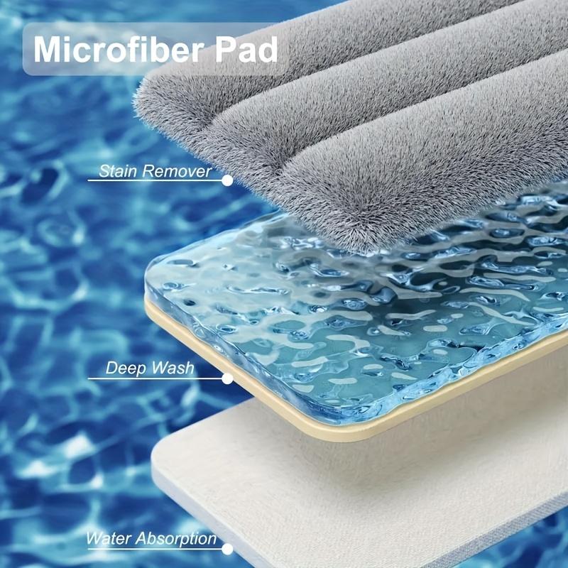 Home Mop and Bucket Set with Wringer – Flat Mop System for Efficient Floor and Wall Cleaning, Includes 2 Reusable Microfiber Pads, Ideal for Bedroom, Bathroom, Kitchen, Living Room, Household Cleaning Tools | Sleek Mop Design | Metal Handle Mop, Mops for