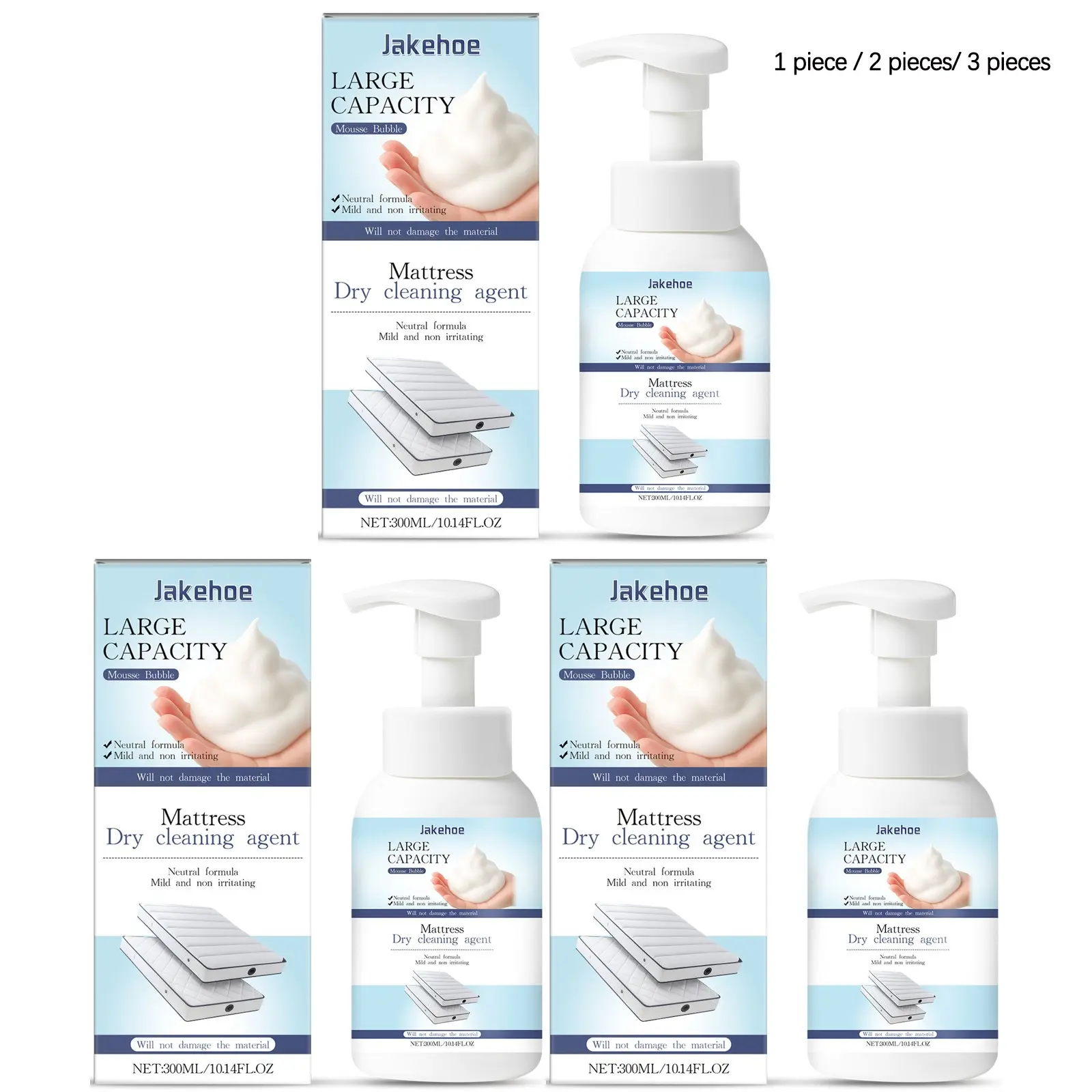 Mattress Cleaner (300ML/300ML*2/300ML*3), Gentle Freshening, Removes Oil Stains, Multi-Functional Household Cleaner, Daily Use