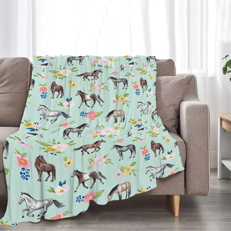 Horse Throw Blanket Super Soft Warm Floral Horse Blanket for Girls Kids, Cozy Plush Fleece Farm Stuffed Animal Horse s ding Blanket for Women Couch 40"inx50"in Horse Throw Blanket Super Soft Warm Floral Horse Blanket for Girls Kids, Cozy Plush Fleece Farm Stuffed Animal Horse s ding Blanket for Women Couch 40"inx50"in