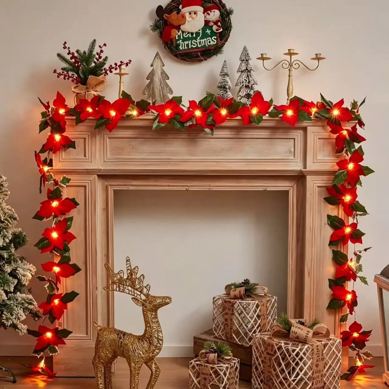 Large LED Light String Decoration for Stairs, Perfect for Halloween Christmas Party Wedding Valentine's Day Proposal Scene Setup