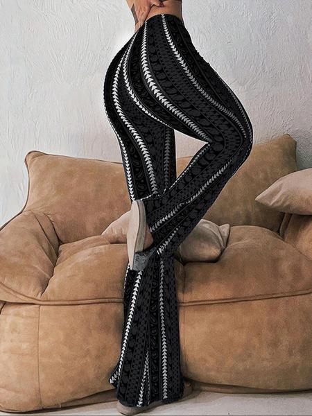 Women's Geometric Print Flared-Leg Pants, Casual Comfy Trousers for Daily Wear, Ladies Bottoms for All Seasons