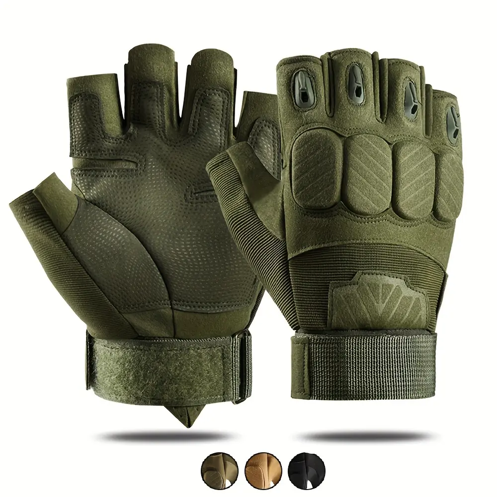 [Outdoor Sport Gloves] 1 Pair Outdoor Anti-Slip Touchscreen Ventilated Half Finger Gloves for Men Women Sport Glove Wear-Resistant Fishing Running Summer Gloves